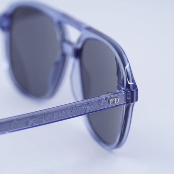Dior INDIOR N1I 80A4 Sunglasses Transparent Blue Square Frame, Mirror Lenses - Picture 7 of 9